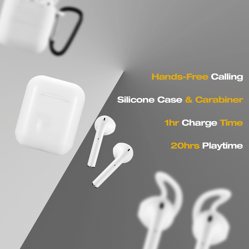 Amplify Buds Series True Wireless Earphones with Silicone Accessories - White