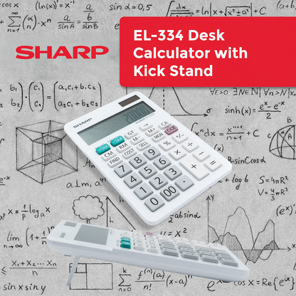 Sharp ElsiMate EL334WB - 12 Digit Desk Calculator