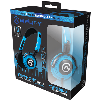 Amplify Symphony Headphones with Microphone - Blue & Black