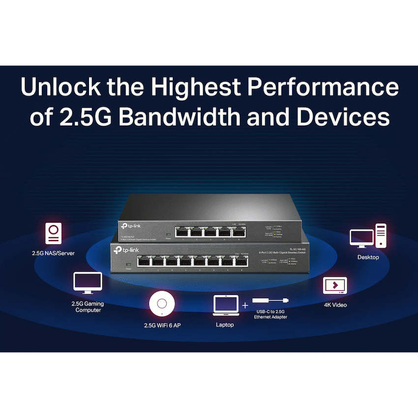 TP-Link TL-SG105-M2 5-Port 2.5G Multi-Gigabit Desktop Switch