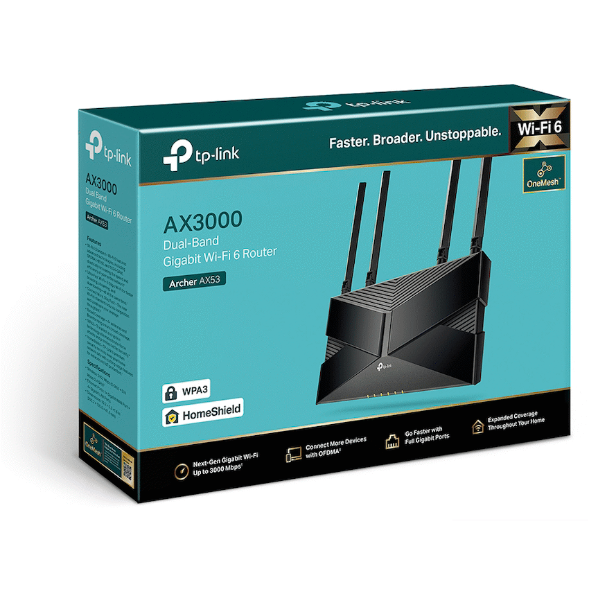 TP-Link Archer AX53 AX3000 Dual-Band Wi-Fi 6 Router