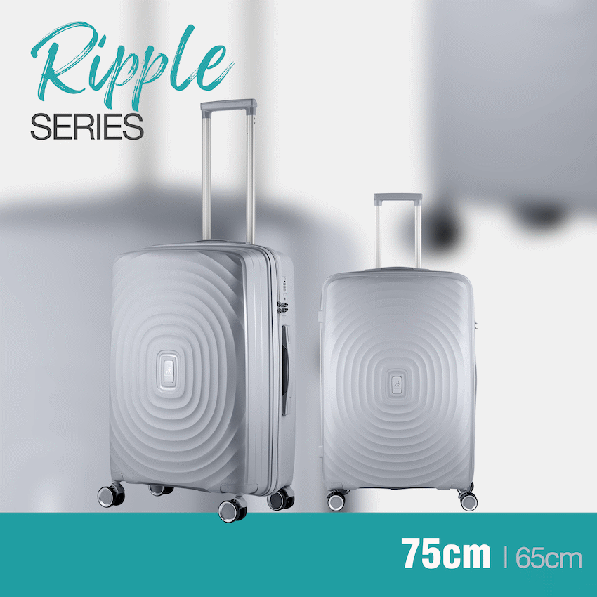 Travelwize Ripple PP 4-Wheel Spinner 75cm Luggage - Platinum