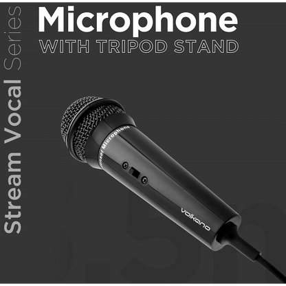 Volkano Stream Vocal Microphone with Tripod, Aux