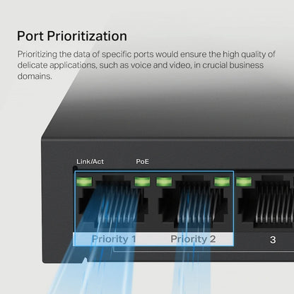 TP-Link Mercusys MS110P 10-Port 10/100Mbps Desktop Switch with 8-Port PoE+