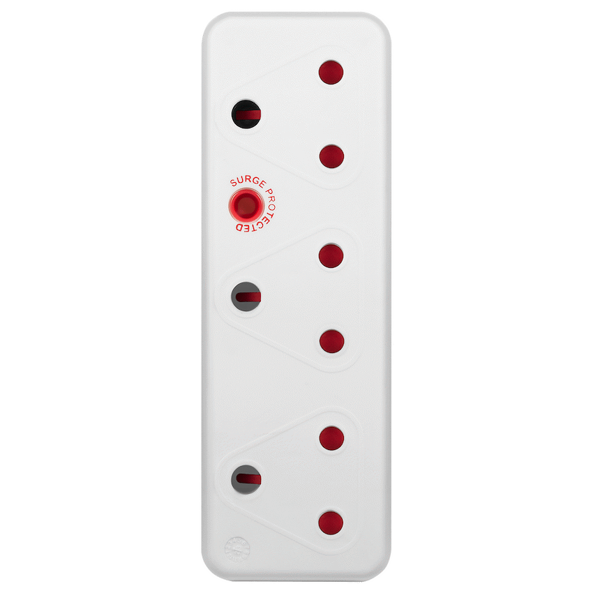 SWITCHED 3 Way Medium Surge 16A Adaptor