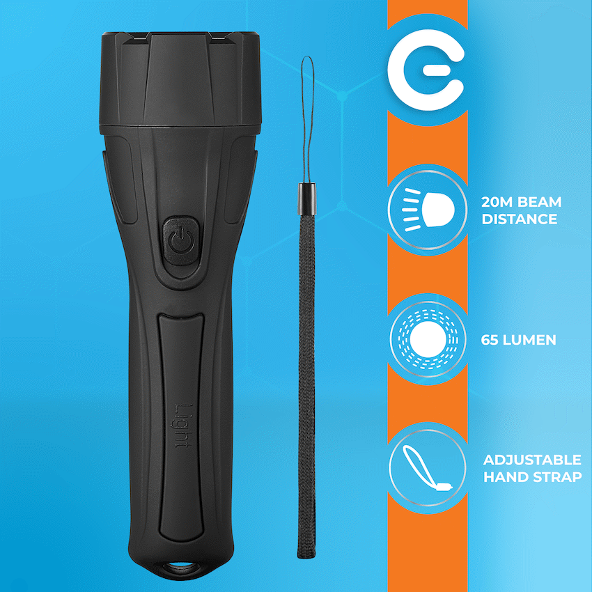 Switched 65 Lumen Flashlight - Black
