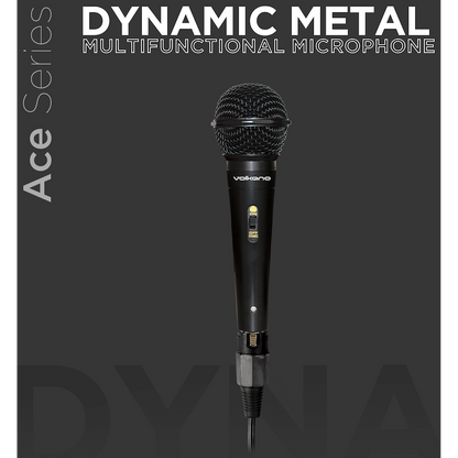 Volkano Ace Series Metal Wired Dynamic Vocal Microphone - Black