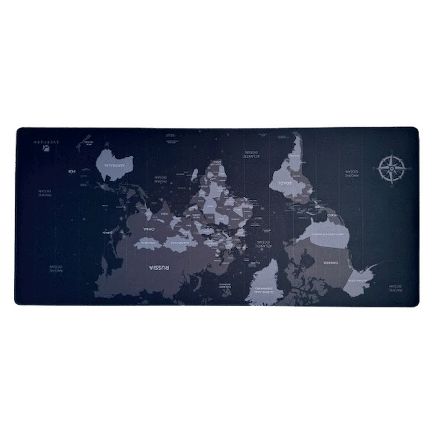 Everfurn Desk Mat - World Map - Large - Black - Non-Slip