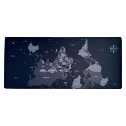 Everfurn Desk Mat - World Map - Large - Black - Non-Slip