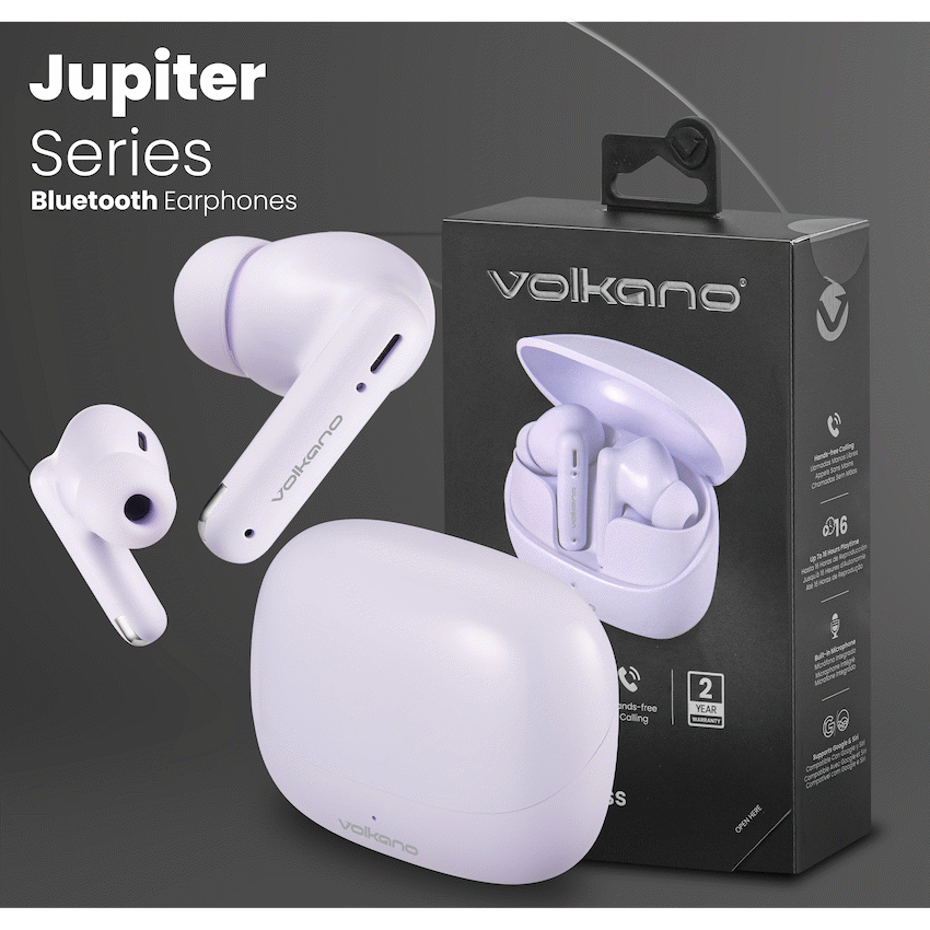 Volkano Jupiter Series TWS Earphones - Pastel Purple
