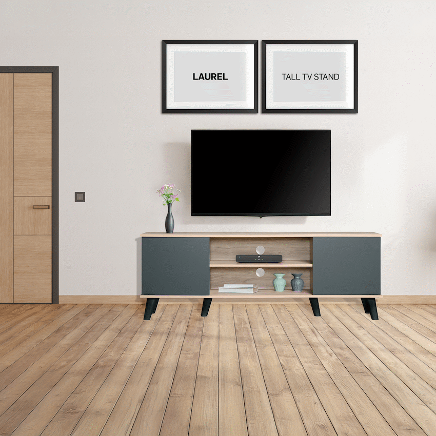 Everfurn Laurel TV Stand 1600w, Two Cupboards