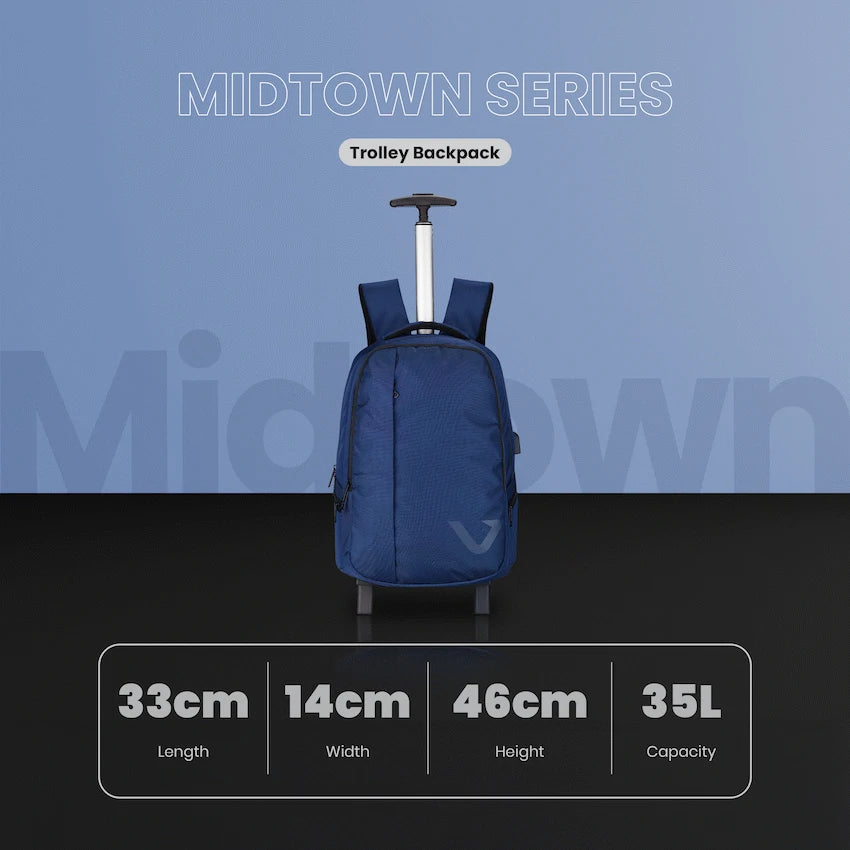 Volkano Midtown Trolley Backpack - Navy