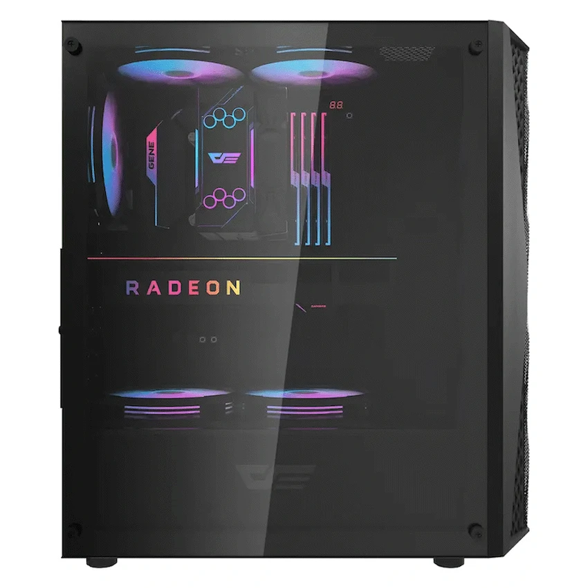 darkFlash Computer Case DK352 Plus - Black (with 4 ARGB Fans)