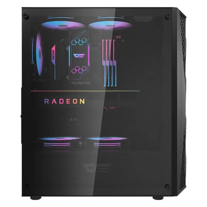 darkFlash Computer Case DK352 Plus - Black (with 4 ARGB Fans)