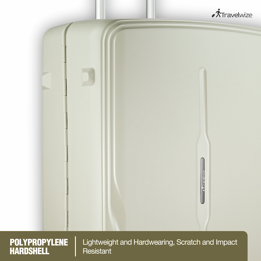 Travelwize Clipper PP 3Pc 4-Wheel Spinner Luggage Set Beige