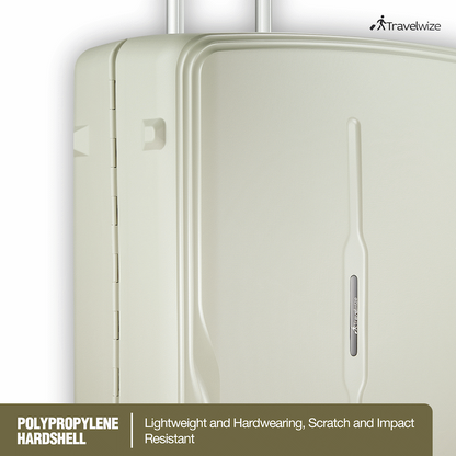 Travelwize Clipper PP 3Pc 4-Wheel Spinner Luggage Set Beige