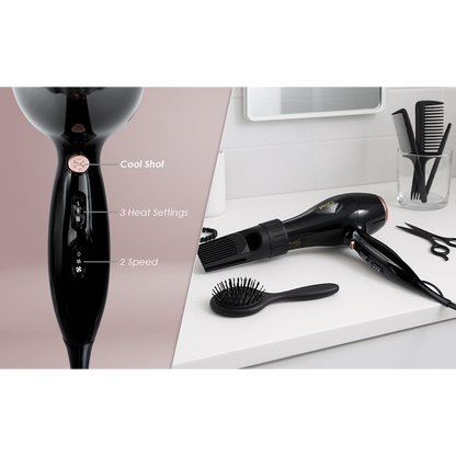 Carmen Power Comb Hairdryer 2000w - Ebony
