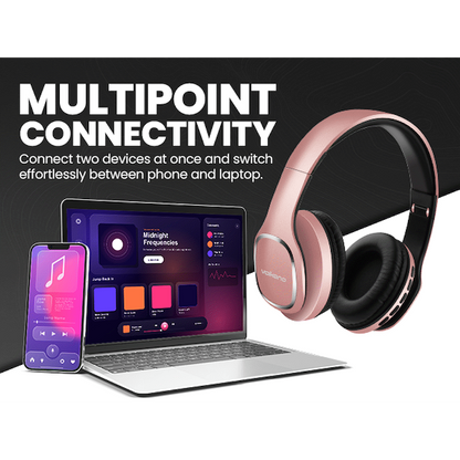Volkano Phonic Series Bluetooth Full-Size Headphones - Rose Gold