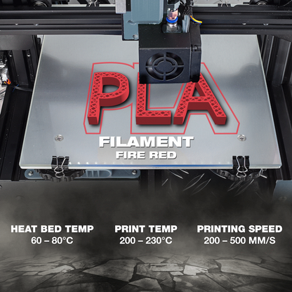 SA Filament PLA UV Neon Filament 1kg -  Fire Red