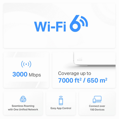 TP-Link Mercusys Halo H80X (3-Pack) AX3000 Wi-Fi 6 Mesh System