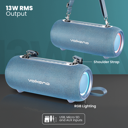 Volkano Mamba 2.0 Series Bluetooth Speaker - Blue