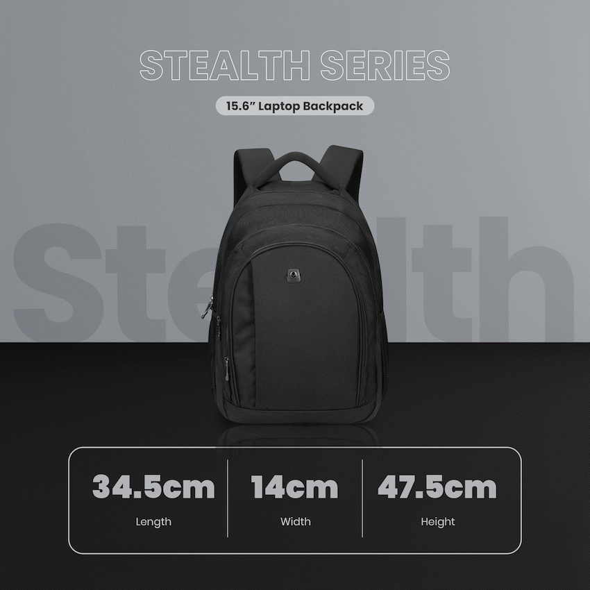 Volkano Stealth 15.6" Laptop Backpack - Black