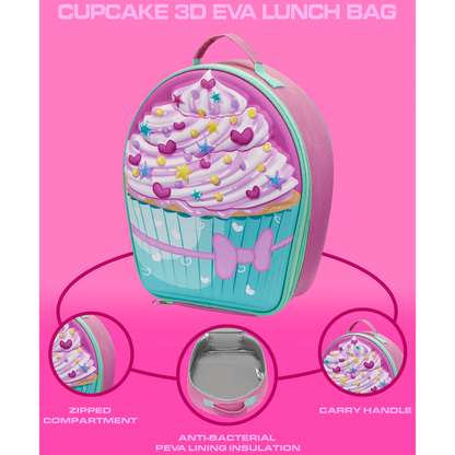 Quest Cupcake 3D EVA Lunch Bag - Pink