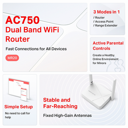 TP-Link Mercusys MR20 AC750 Wireless Dual Band Router