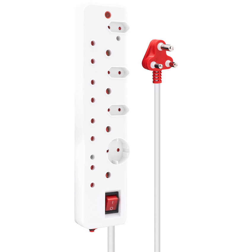Ellies 8-Way Surge Multiplug 0.5m - WT
