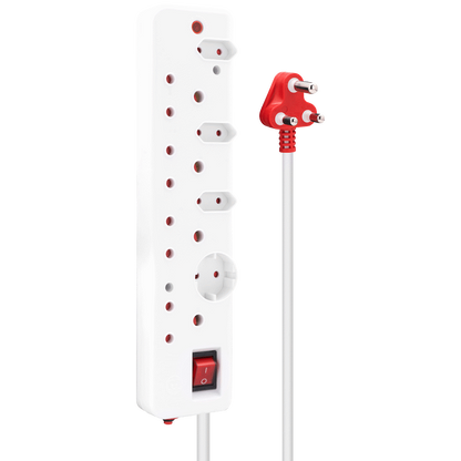 Ellies 8-Way Surge Multiplug 0.5m - WT