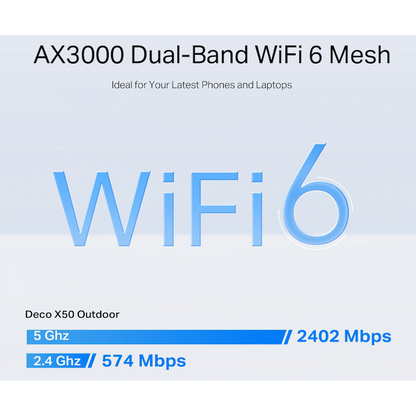 TP-Link Deco X50-Outdoor AX3000 Outdoor/Indoor Mesh Wi-Fi 6 Unit