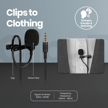 Volkano Clip series 3.5mm Tieclip Microphone