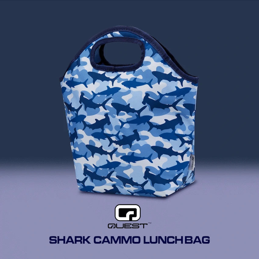 Quest Shark Cammo Lunch Bag Blue
