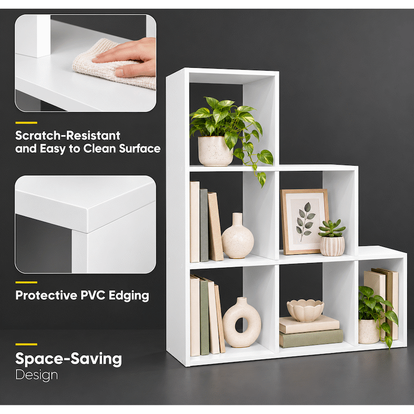 Everfurn Hexagon Bookshelf, High Pressure Laminate