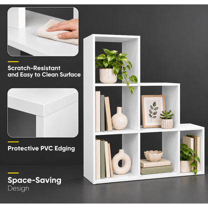 Everfurn Hexagon Bookshelf, High Pressure Laminate