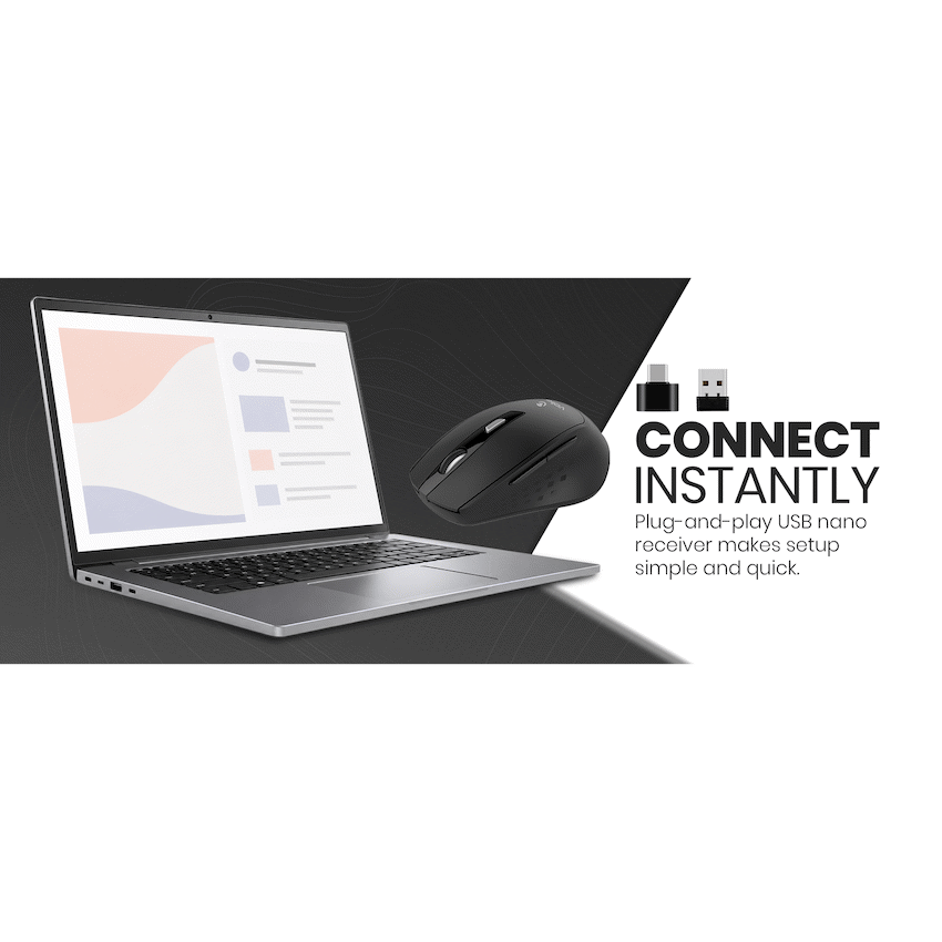 Volkano Chrome Series Wireless Mouse - Black