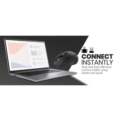 Volkano Chrome Series Wireless Mouse - Black