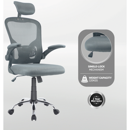 Everfurn Stagio Ergo Office Chair - High Back - Grey