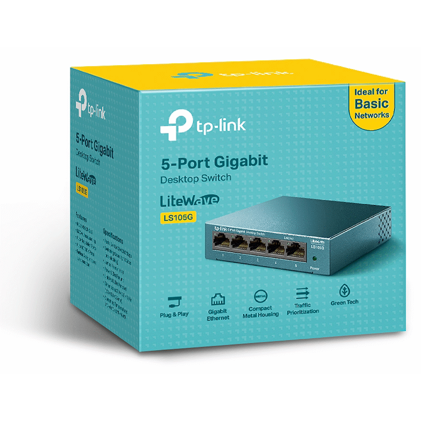 TP-Link LS105G LiteWave 5-Port Gigabit Desktop Switch