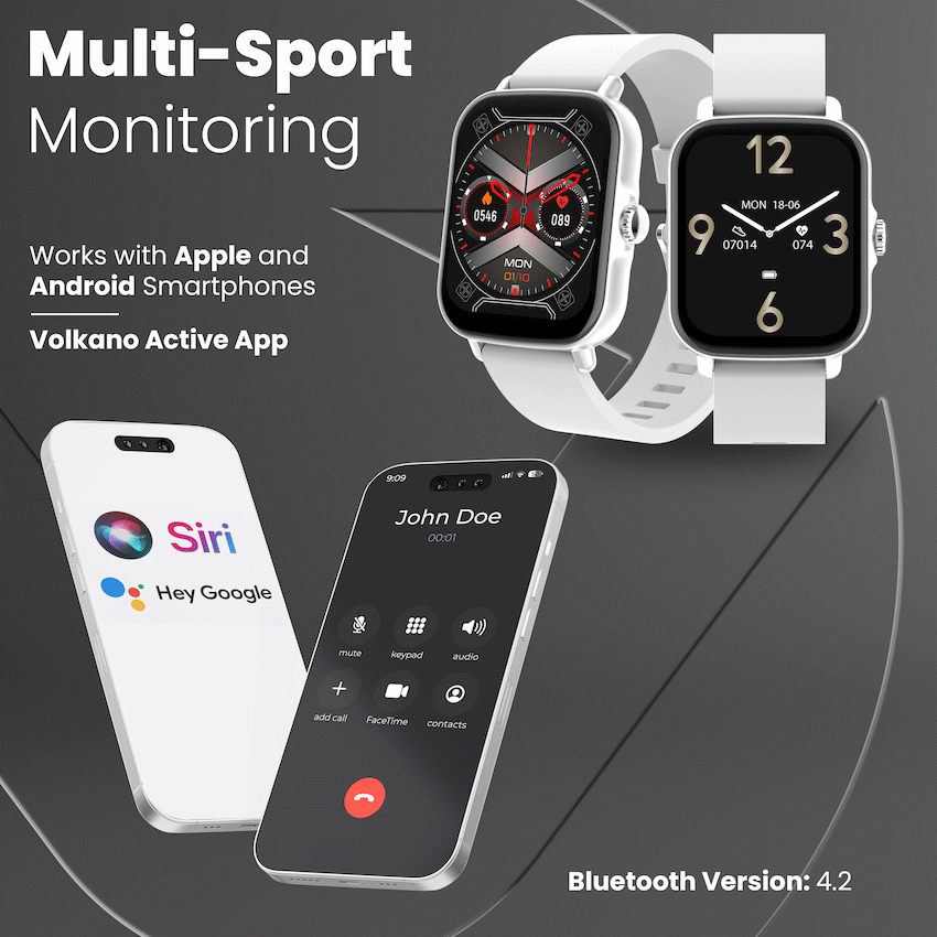 Volkano Active Tech Serene series Watch with heart rate monitor - Silver