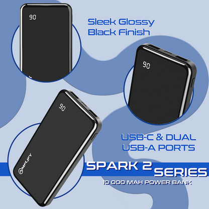 Amplify Spark 2 Series 10 000 mAh Power Bank - Black
