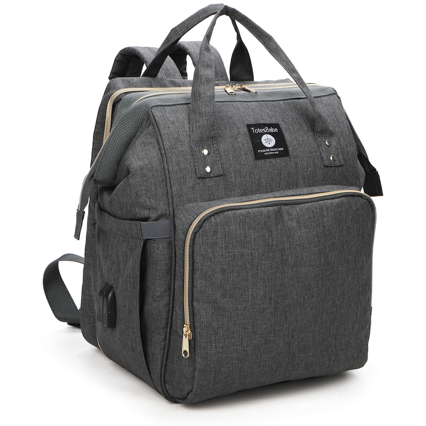 Totes Babe Alma Convertible Diaper Backpack - Dark Grey