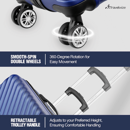 Travelwize Astra ABS 67cm 4-Wheel Spinner Luggage - Navy