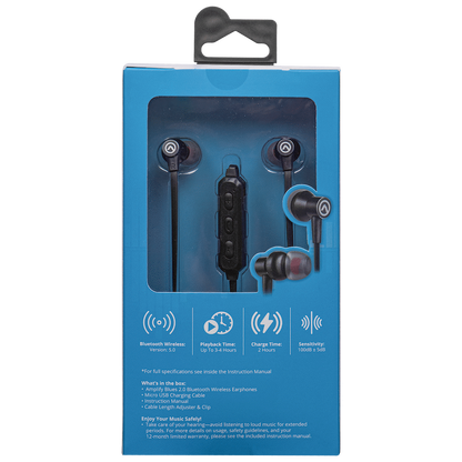 Amplify Blues 2.0 Bluetooth Earphones - Solid Black