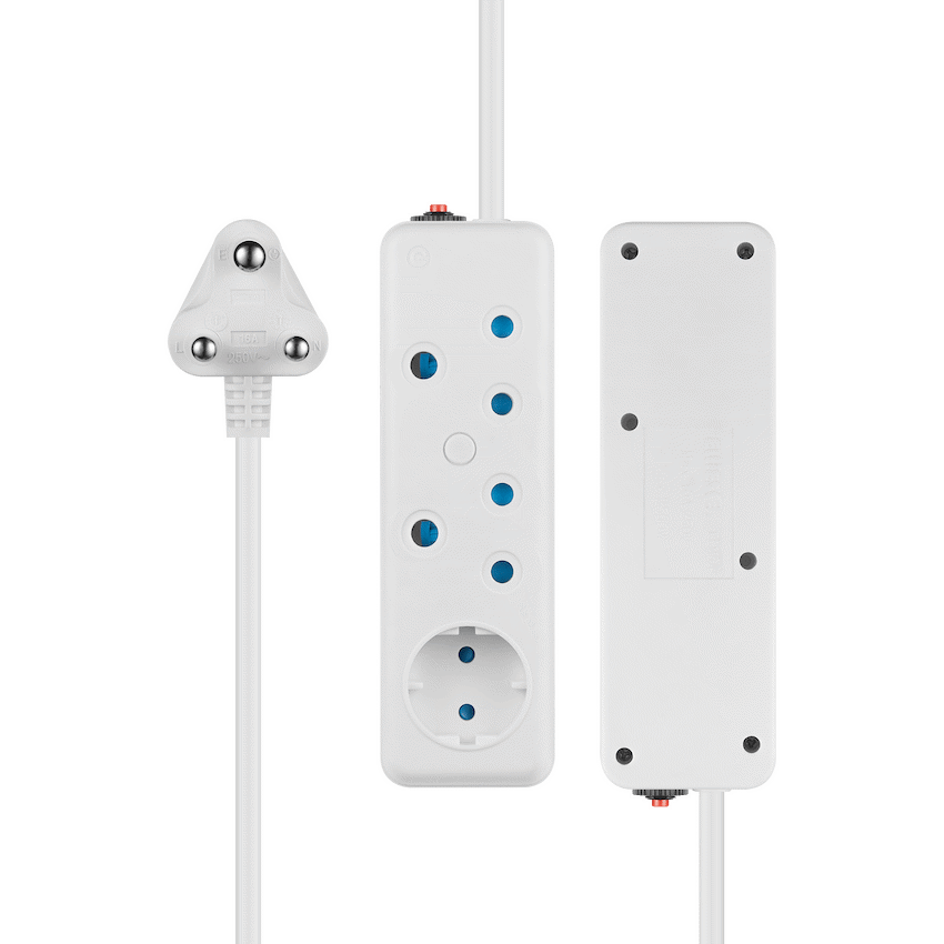SWITCHED 3 Way Multiplug - White