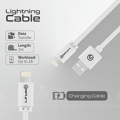 Amplify Lightning Charging Cable for iPhone & iPad (10W) - White