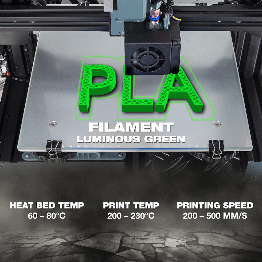 SA Filament PLA UV Neon Filament 1kg -  Luminous Green