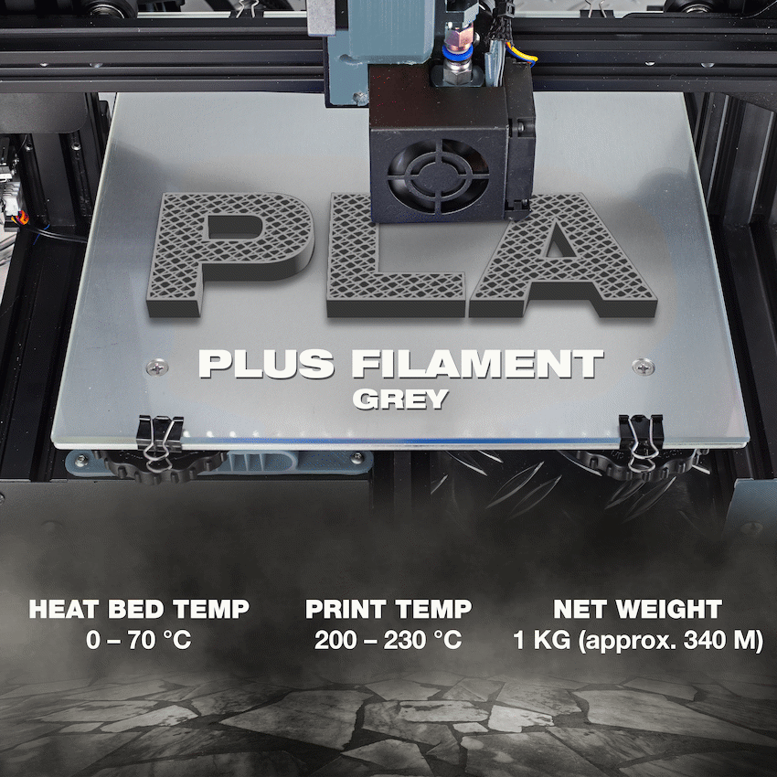 SA Filament Silk PLA Plus Gloss Filament 1kg - Grey