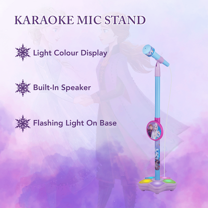 Disney Frozen Auxiliary Star Karaoke Microphone Stand with Colourful Lights