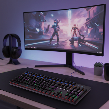 Volkano Gaming Phantom X1 Wired Mechanical keyboard with RGB lighting